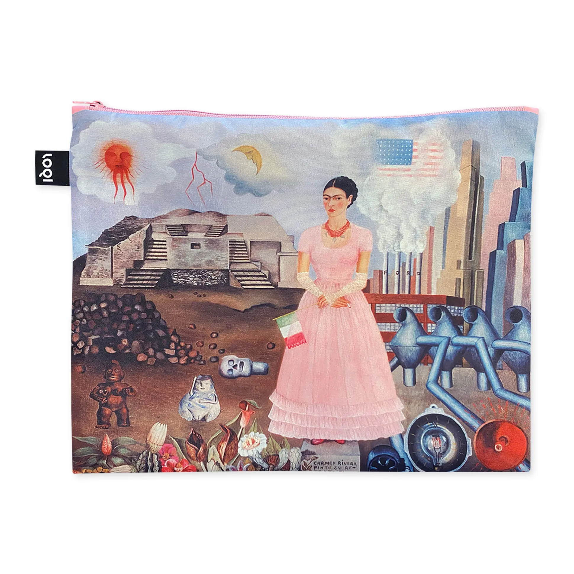 Loqi Frida Kahlo Recycled Polyester Pouches - Set of 3