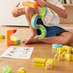 Magnetic Train Rail Cube Block Toy Set - Deluxe 66 pcs
