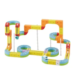 Magnetic Train Rail Cube Block Toy Set - Deluxe 66 pcs