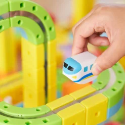 Magnetic Train Rail Cube Block Toy Set - Deluxe 66 pcs