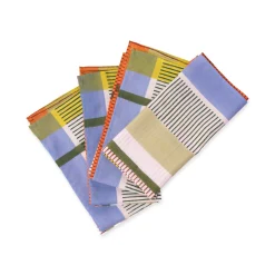 Modernist Stripe Cotton Table Linens - Napkins S/4