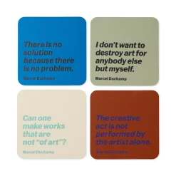 MoMA Artist Recycled Leather Quote Coasters - Set of 4