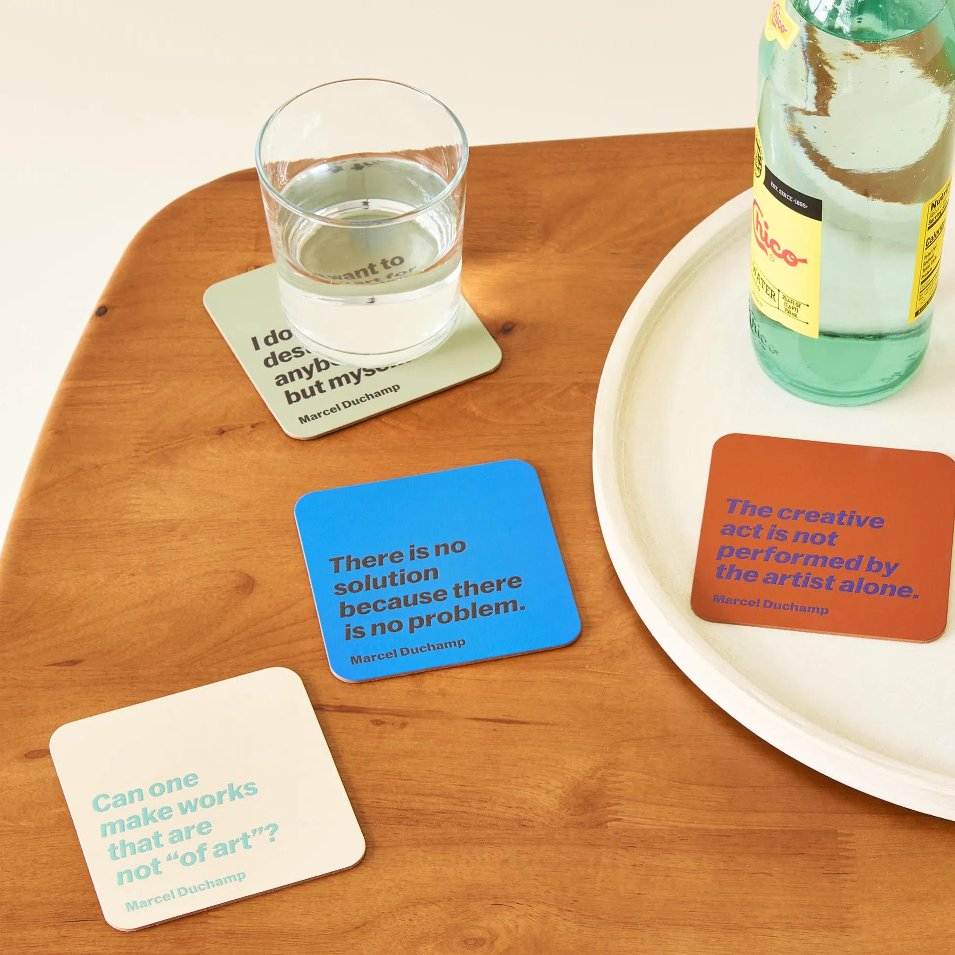 MoMA Artist Recycled Leather Quote Coasters - Set of 4