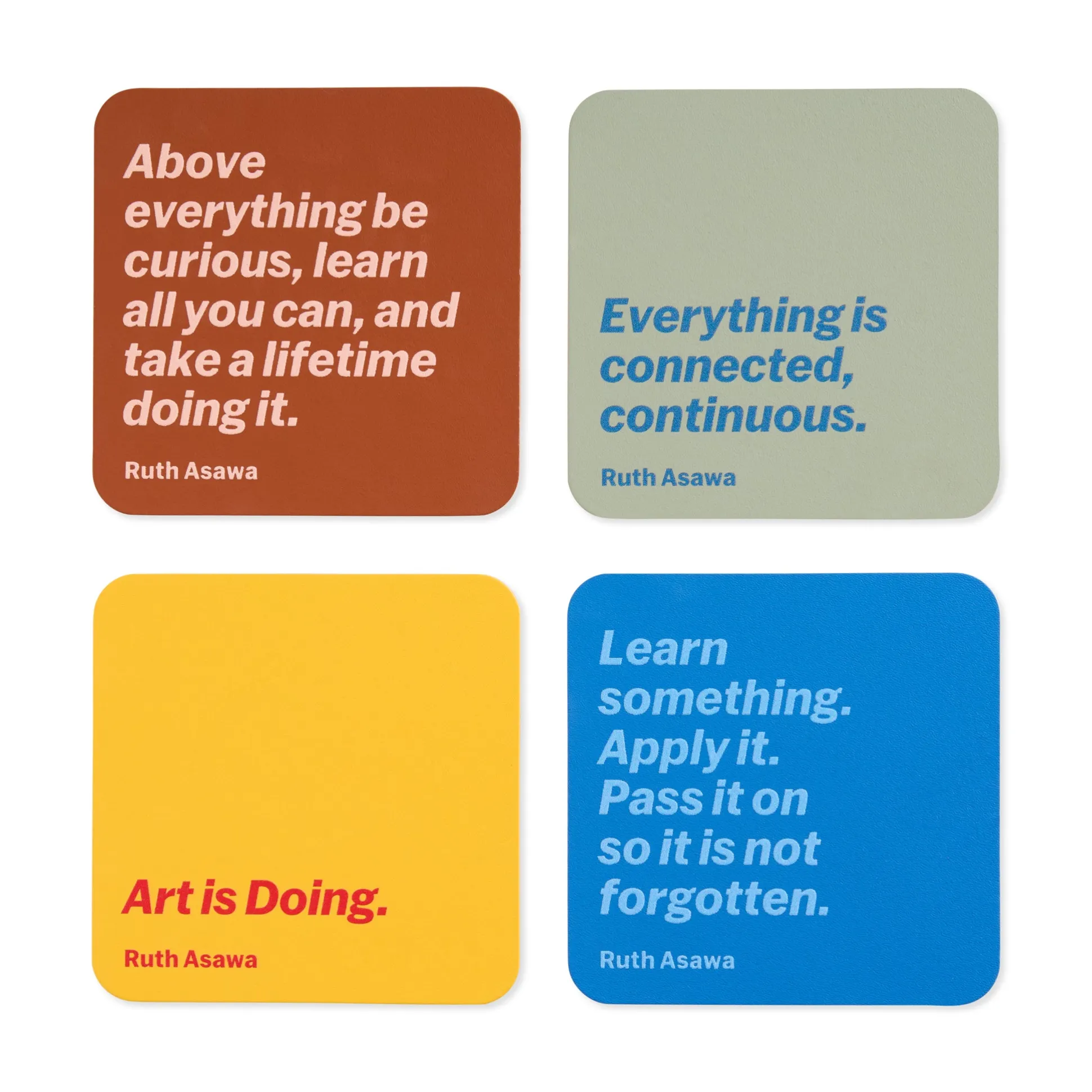 MoMA Artist Recycled Leather Quote Coasters - Set of 4