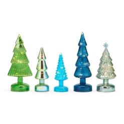 MoMA Colorful LED Lighted Trees - Set of 5 - Small