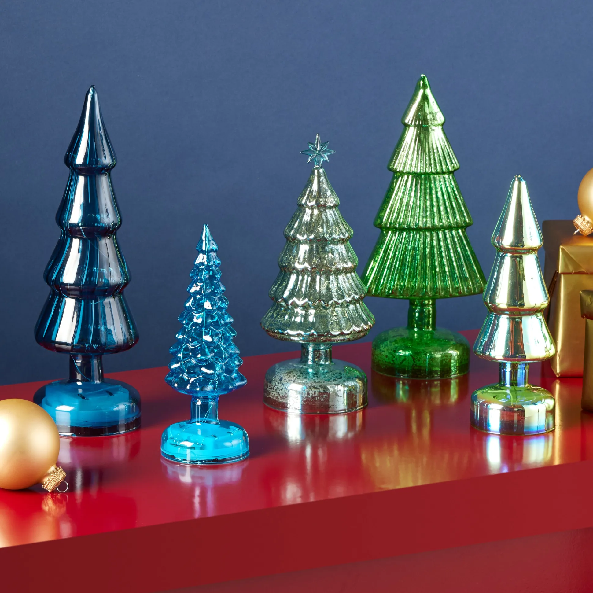 MoMA Colorful LED Lighted Trees - Set of 5 - Small