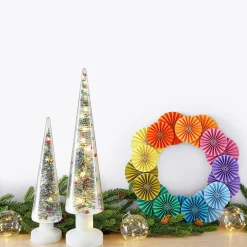 MoMA LED Snowy Wonderland Glass Lighted Tree - Large