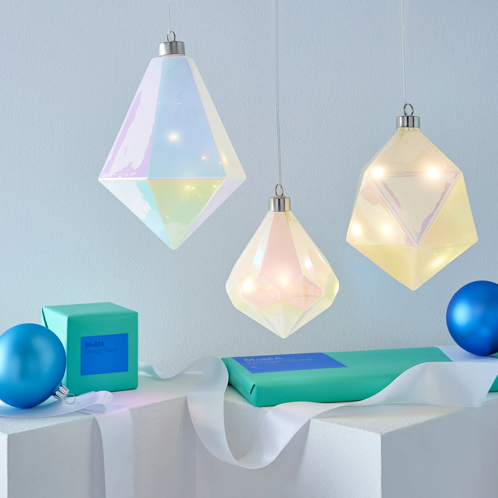 MoMA LED Winter Gems Glass Holiday Ornament - Prism