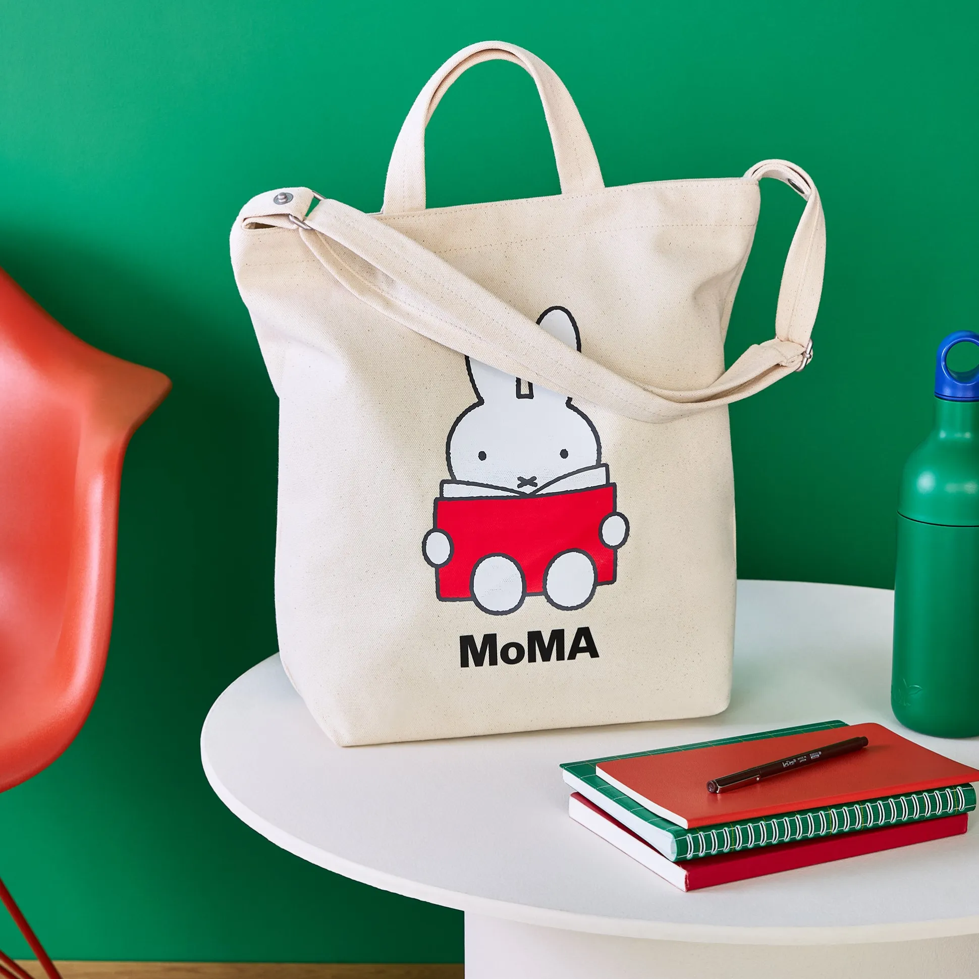 MoMA Miffy Baggu Recycled Cotton Zip Duck Bag