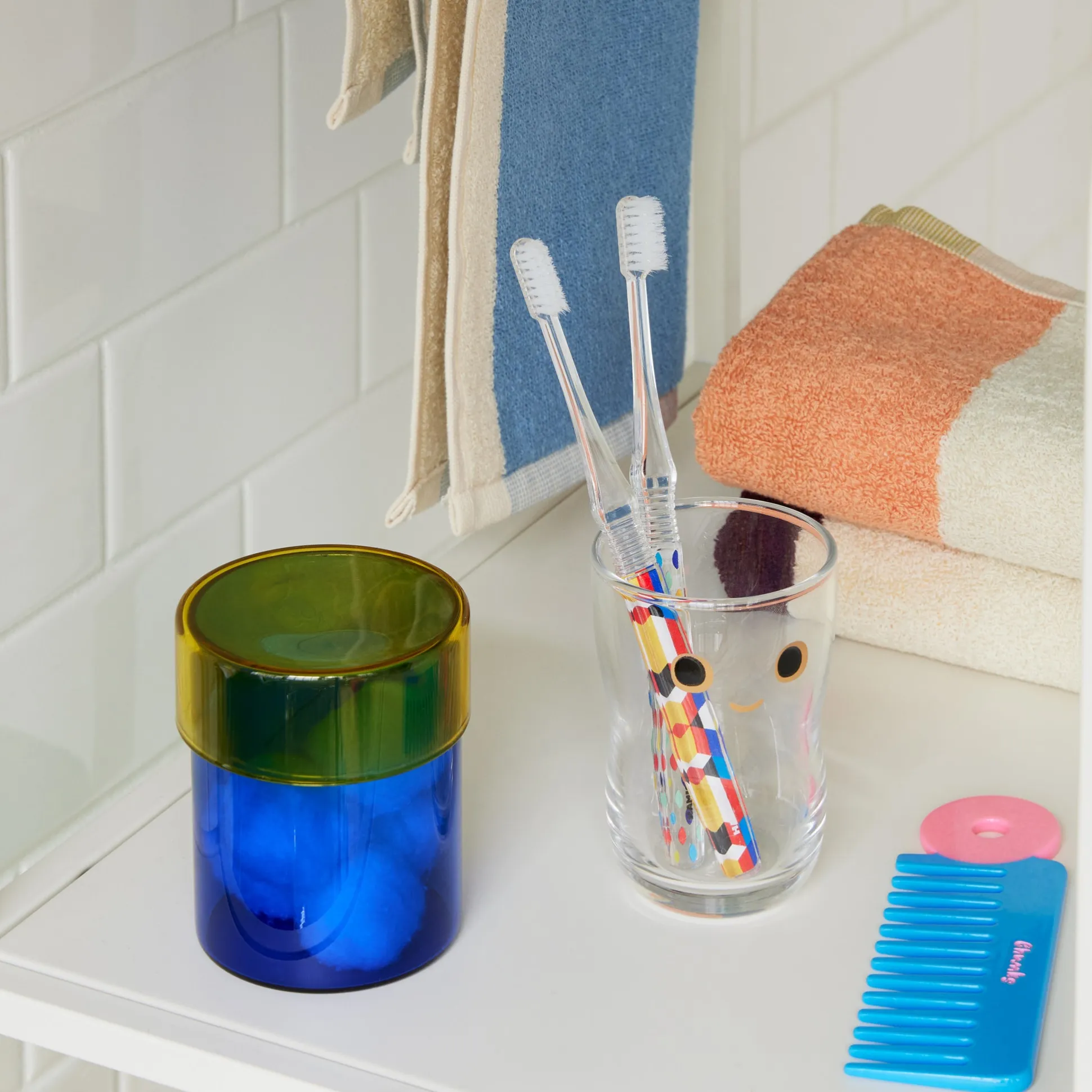 Multicolor Glass Jars - Set of 4