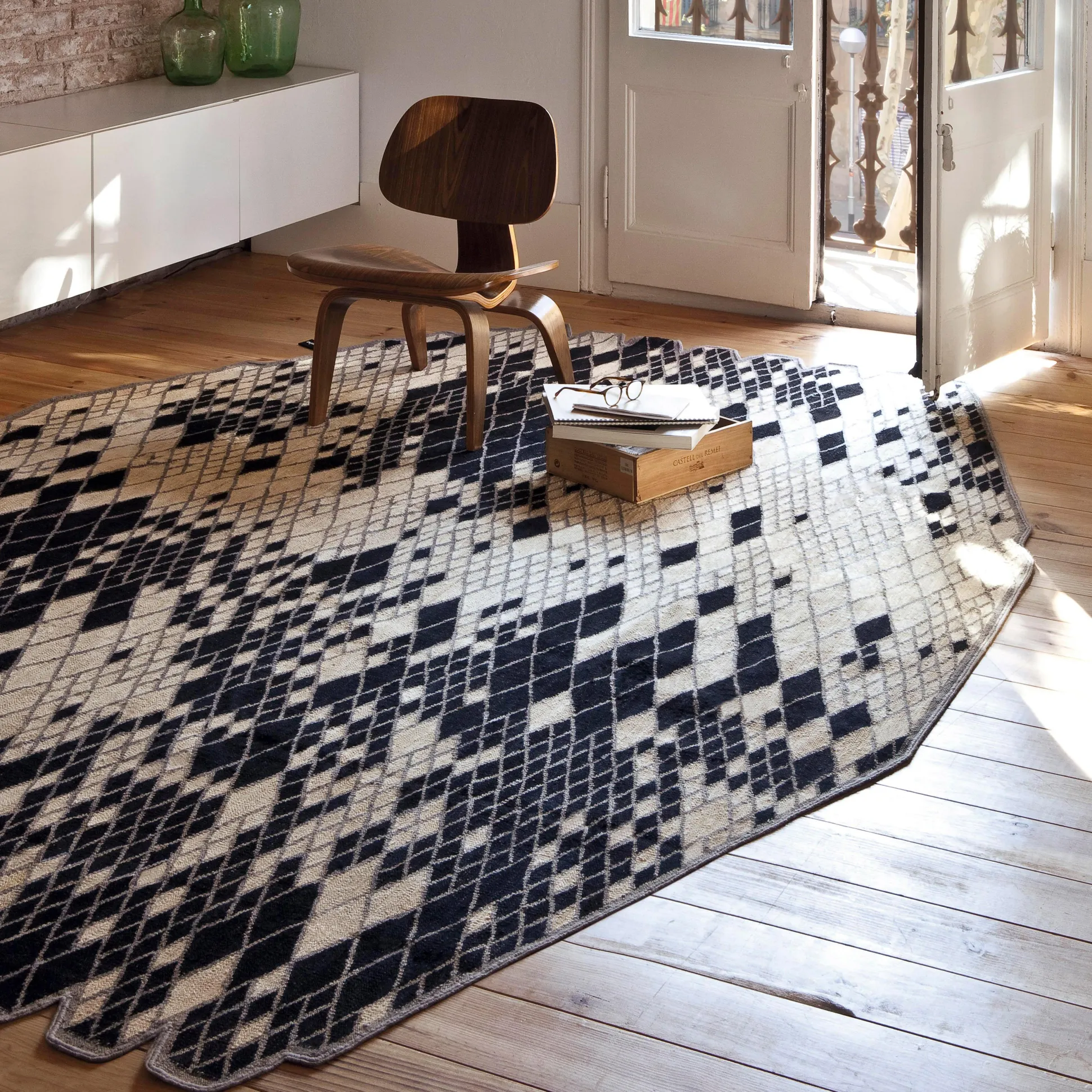 Nanimarquina Losanges Rug Black - 5'7" x 8'0"