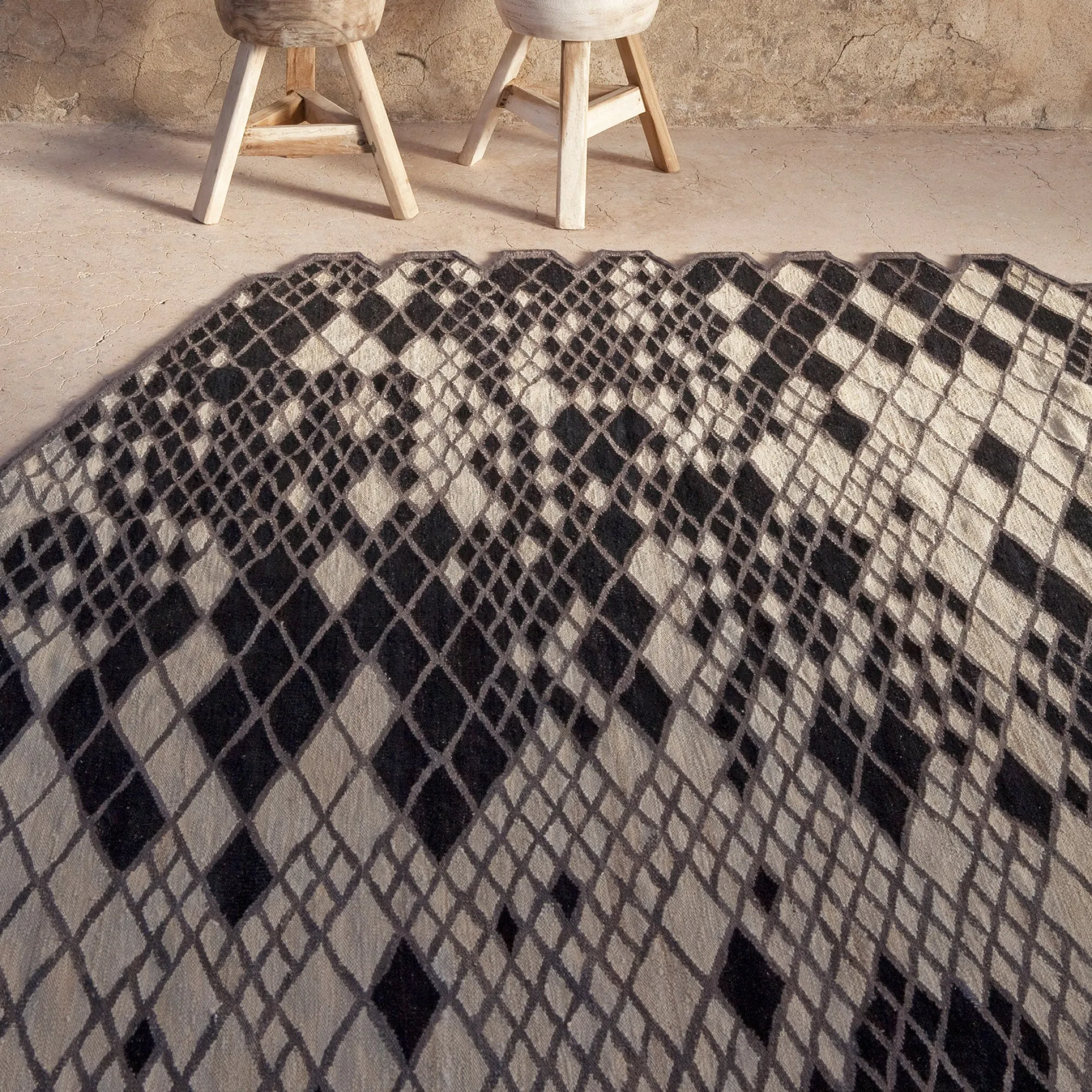 Nanimarquina Losanges Rug Black - 5'7" x 8'0"