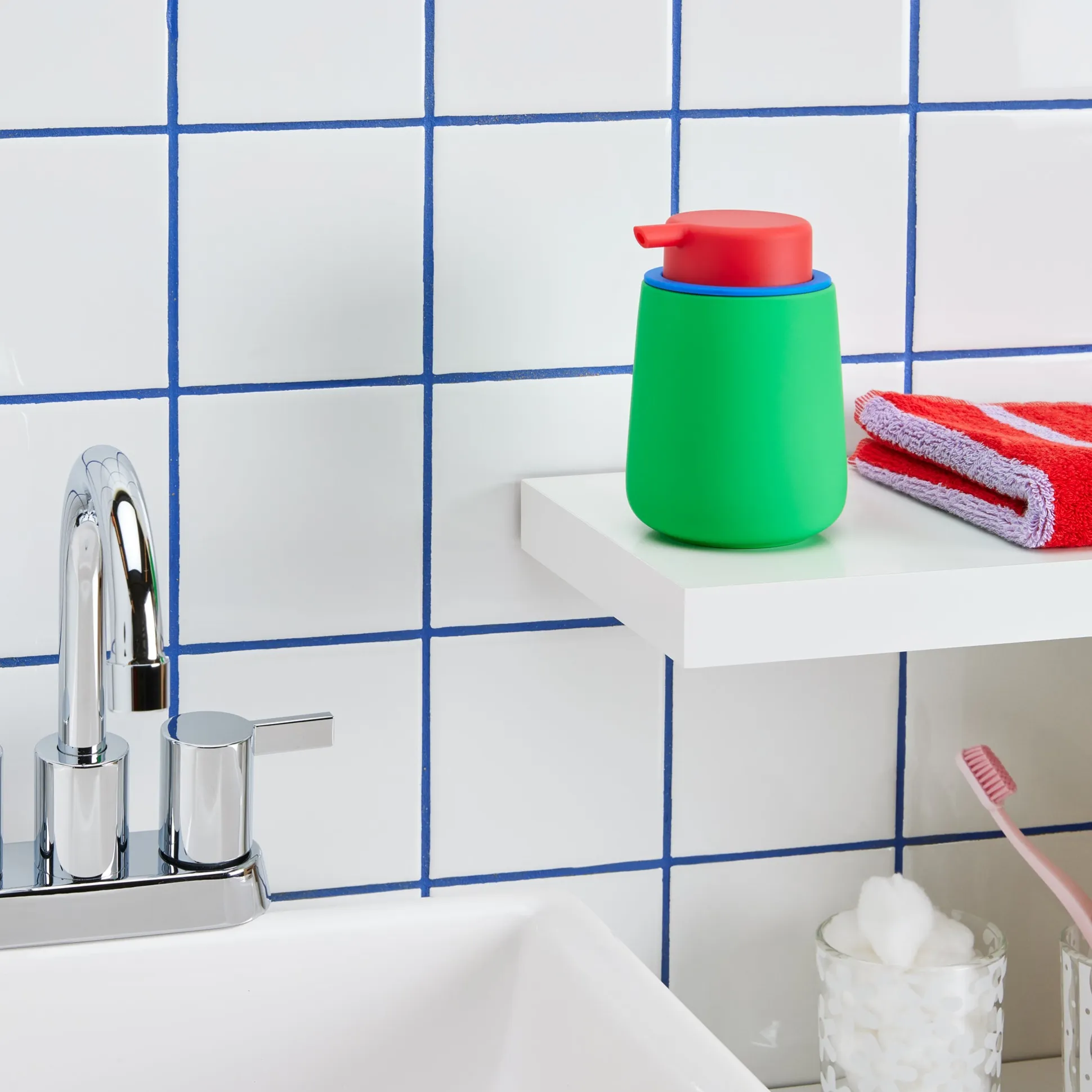 Nova One Color Block Bathroom Accessories - Soap Pump
