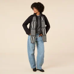 Nuno Stripey Stripe Wool-Cotton Scarf