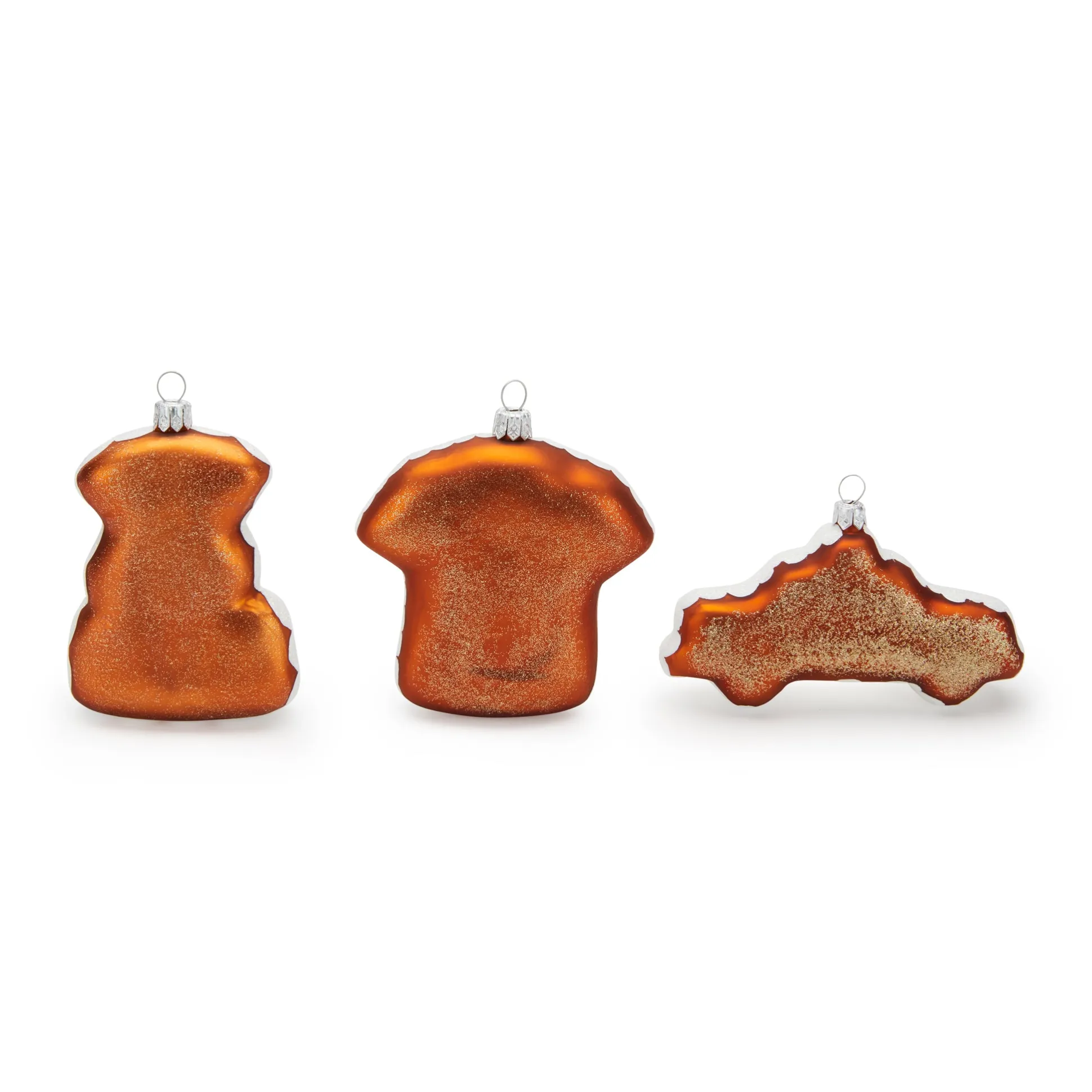 NYC Gingerbread Glass Ornaments - Set of 3