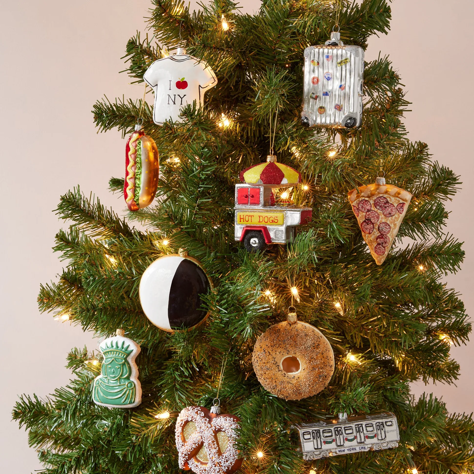 NYC Gingerbread Glass Ornaments - Set of 3