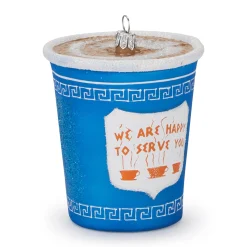 NYC Glass Holiday Ornament - Greek Diner Cup