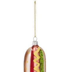 NYC Glass Holiday Ornament - Hot Dog