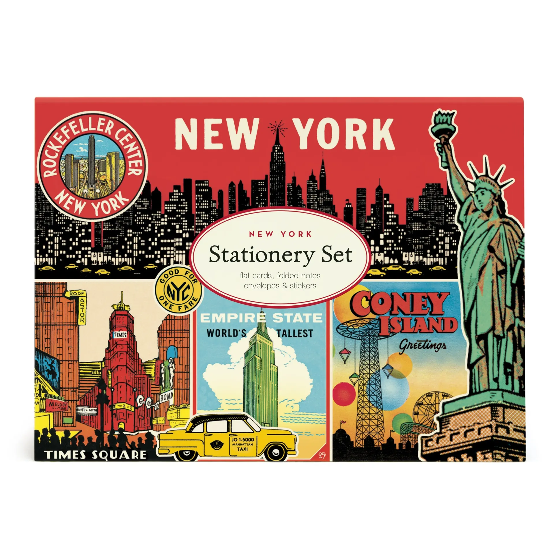 NYC Vintage Attractions Notecards - Set of 8