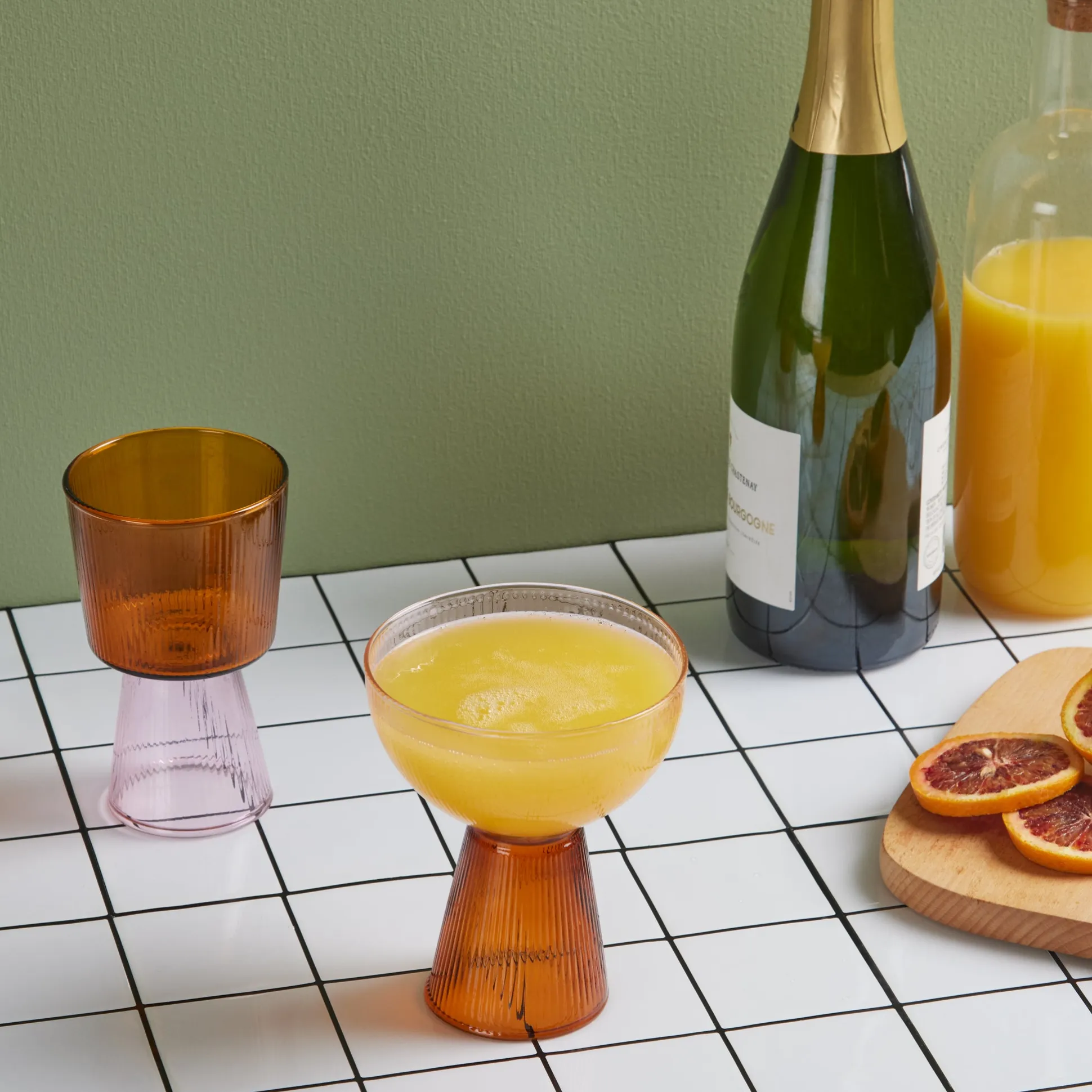 Oorun Didun Glass Cups by Yinka Ilori -