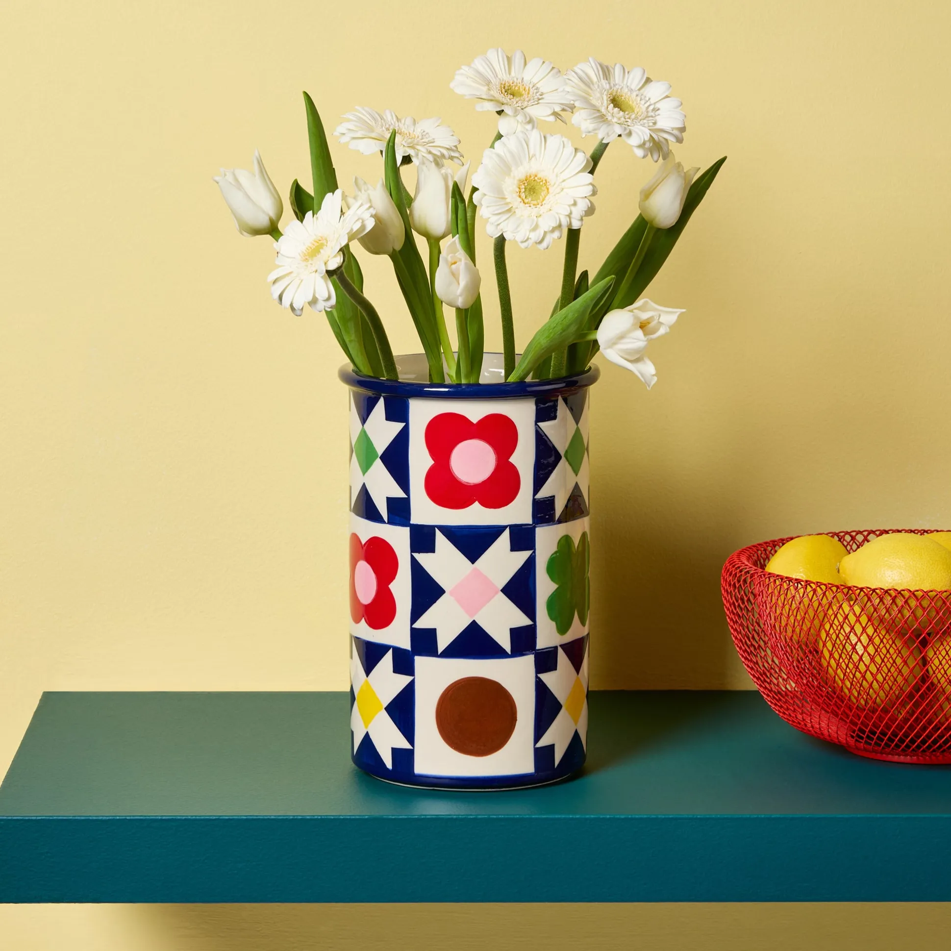 Patch Quilt Ceramic Vase