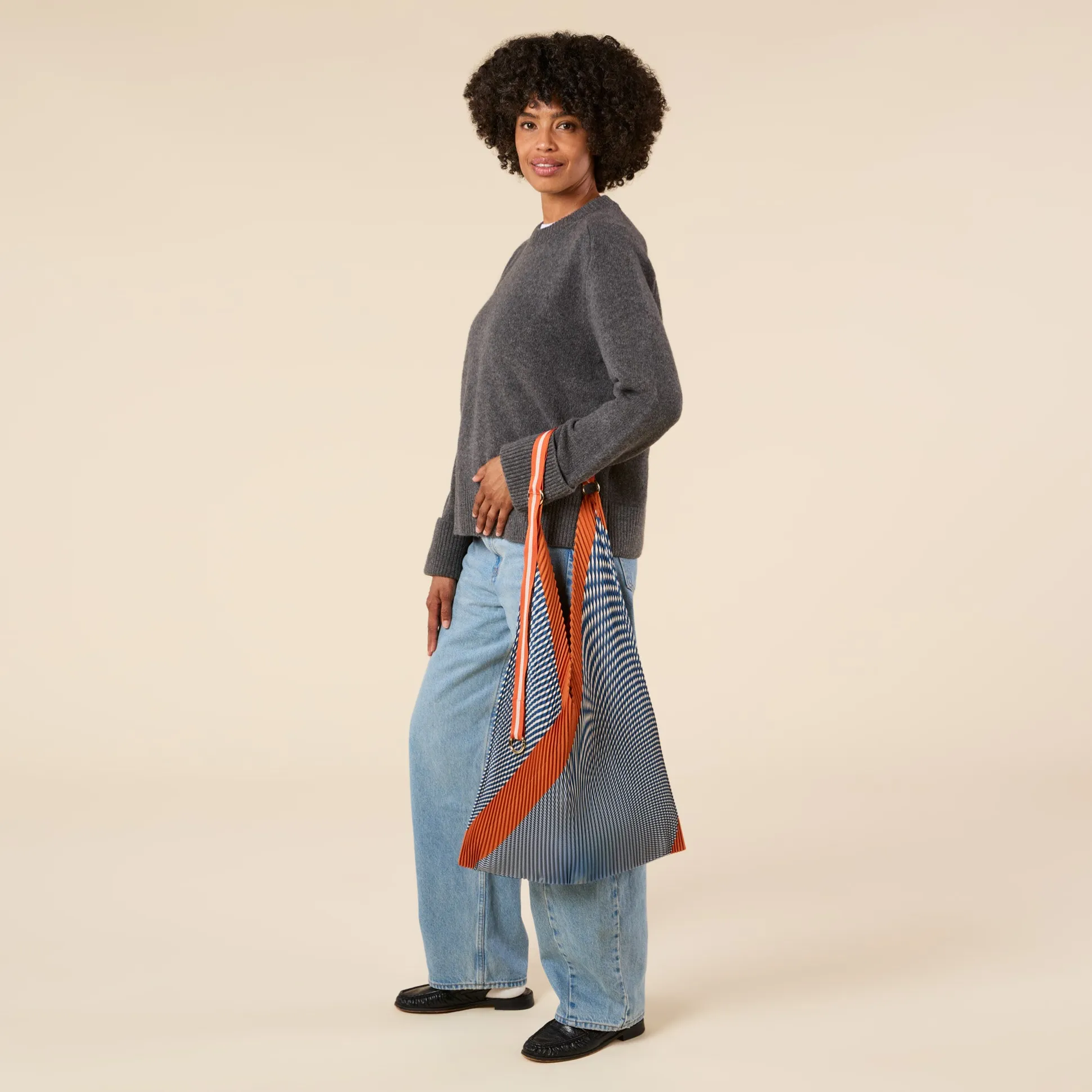 Pleated Recycled Polyester Y Bag