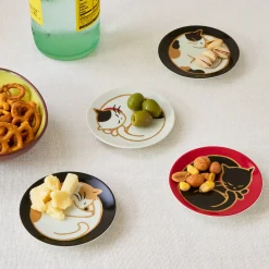 Porcelain Cat Plate - Set of 4
