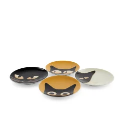 Porcelain Cat Plate - Set of 4