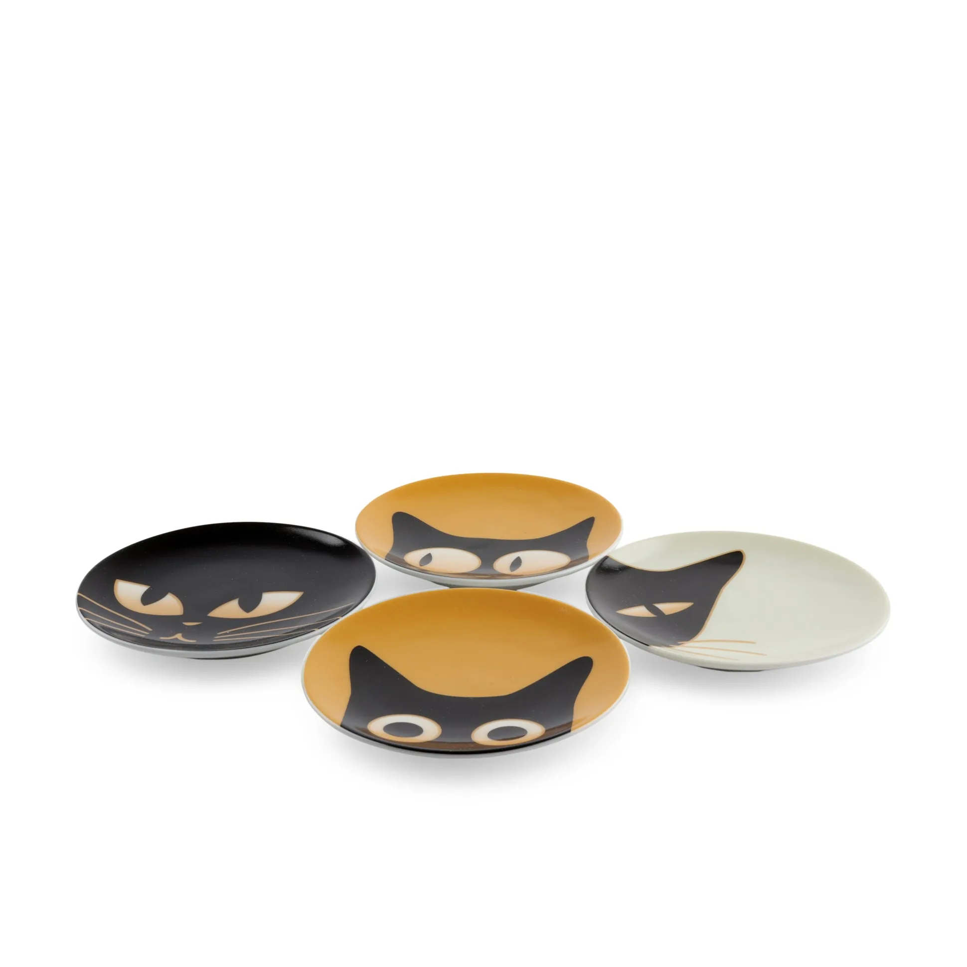 Porcelain Cat Plate - Set of 4