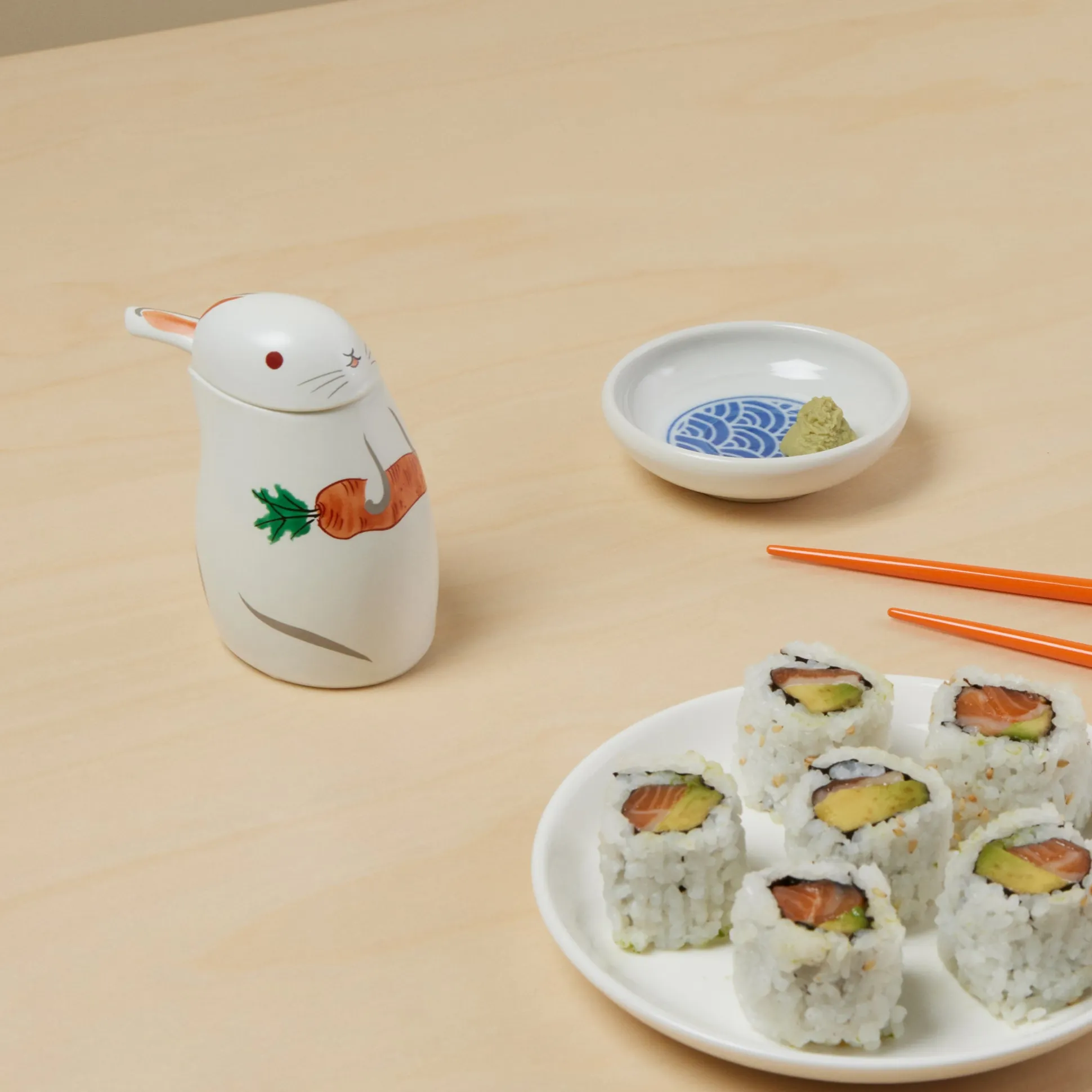 Rabbit Porcelain Soy Sauce Dispenser
