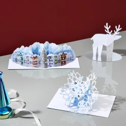 Reindeer on Pond Holiday Pop-Up Cards - Set of 8
