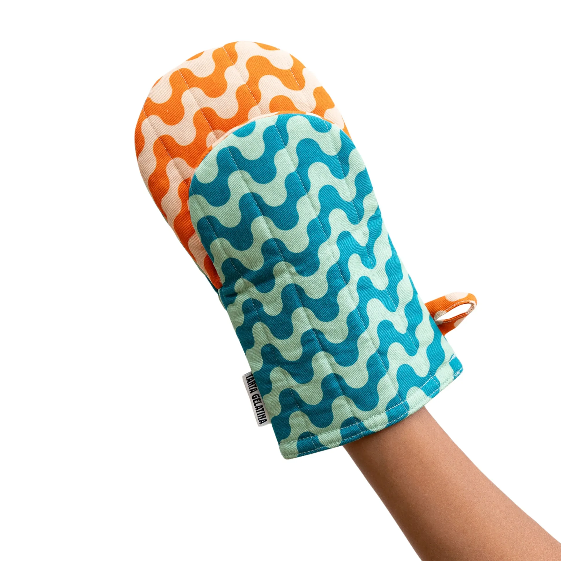 Reversible Pattern Oven Mitt & Potholder - Set of 2