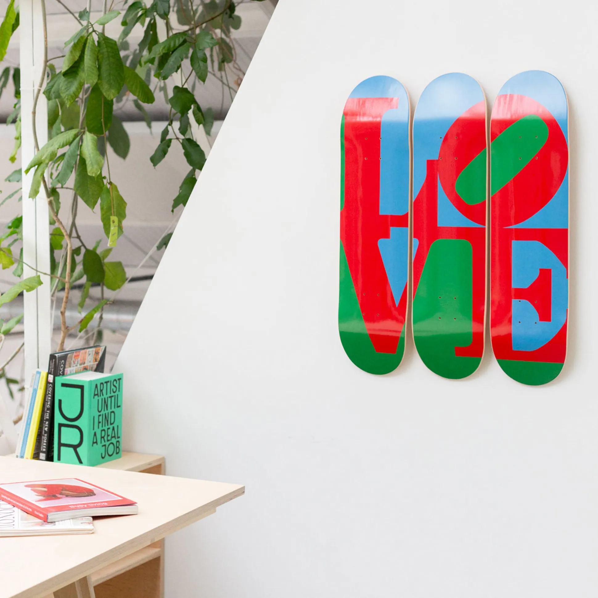 Robert Indiana LOVE Skateboard Triptych