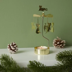 Rotary Cat Family Tea Light Candle Holder