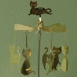 Rotary Cat Family Tea Light Candle Holder