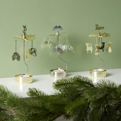 Rotary Cat Family Tea Light Candle Holder