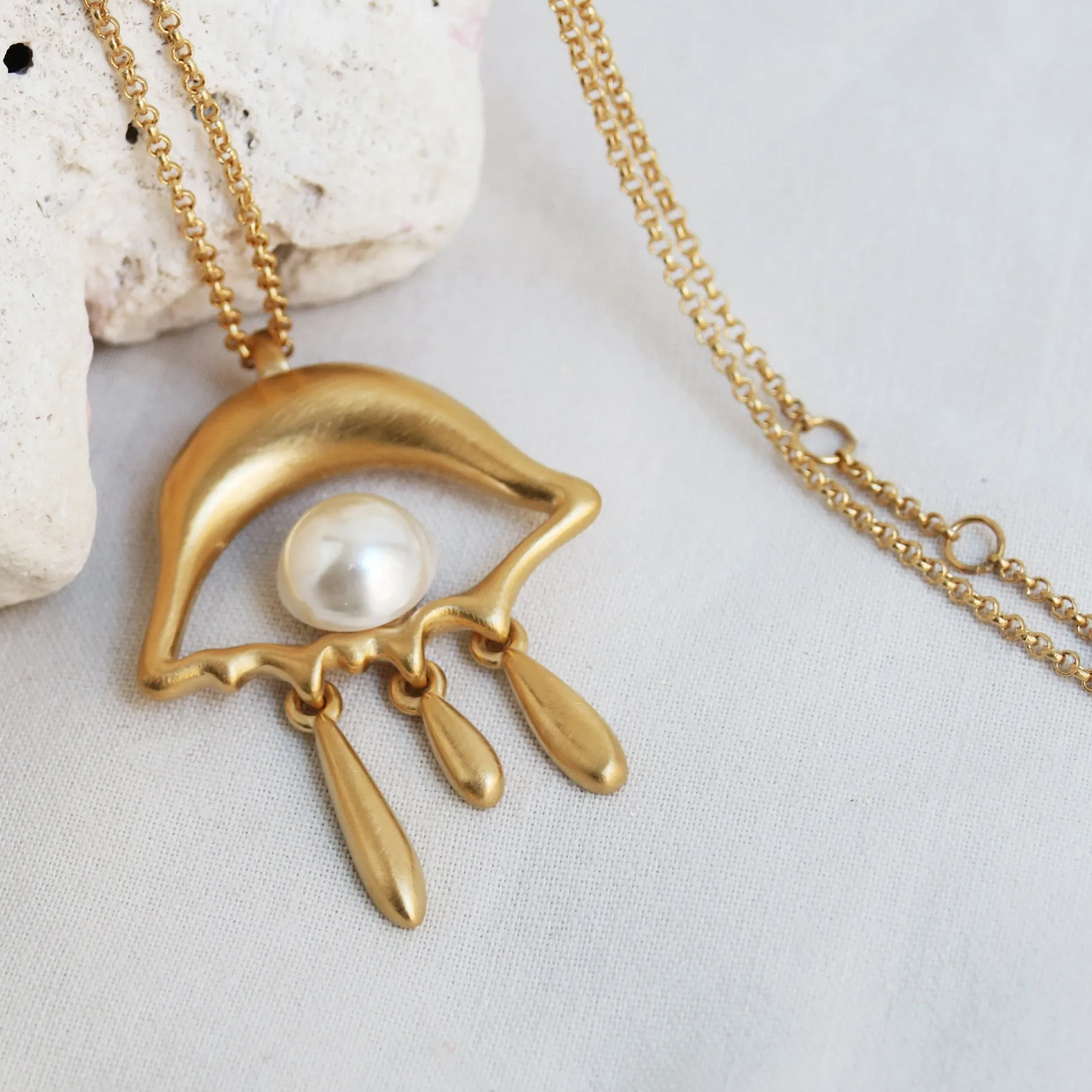 Salvador Dalí Gold-Plated Eye Drop Necklace