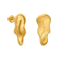 Salvador Dalí Gold-Plated Melting Clock Post Earrings