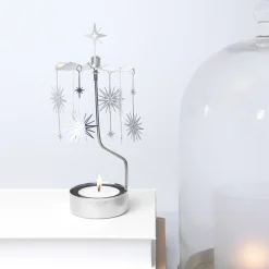 Silver Supernova Rotary Tea Light Candle Holder