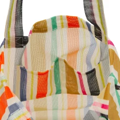 Striped Market Tote Bag in Recycled Plastic