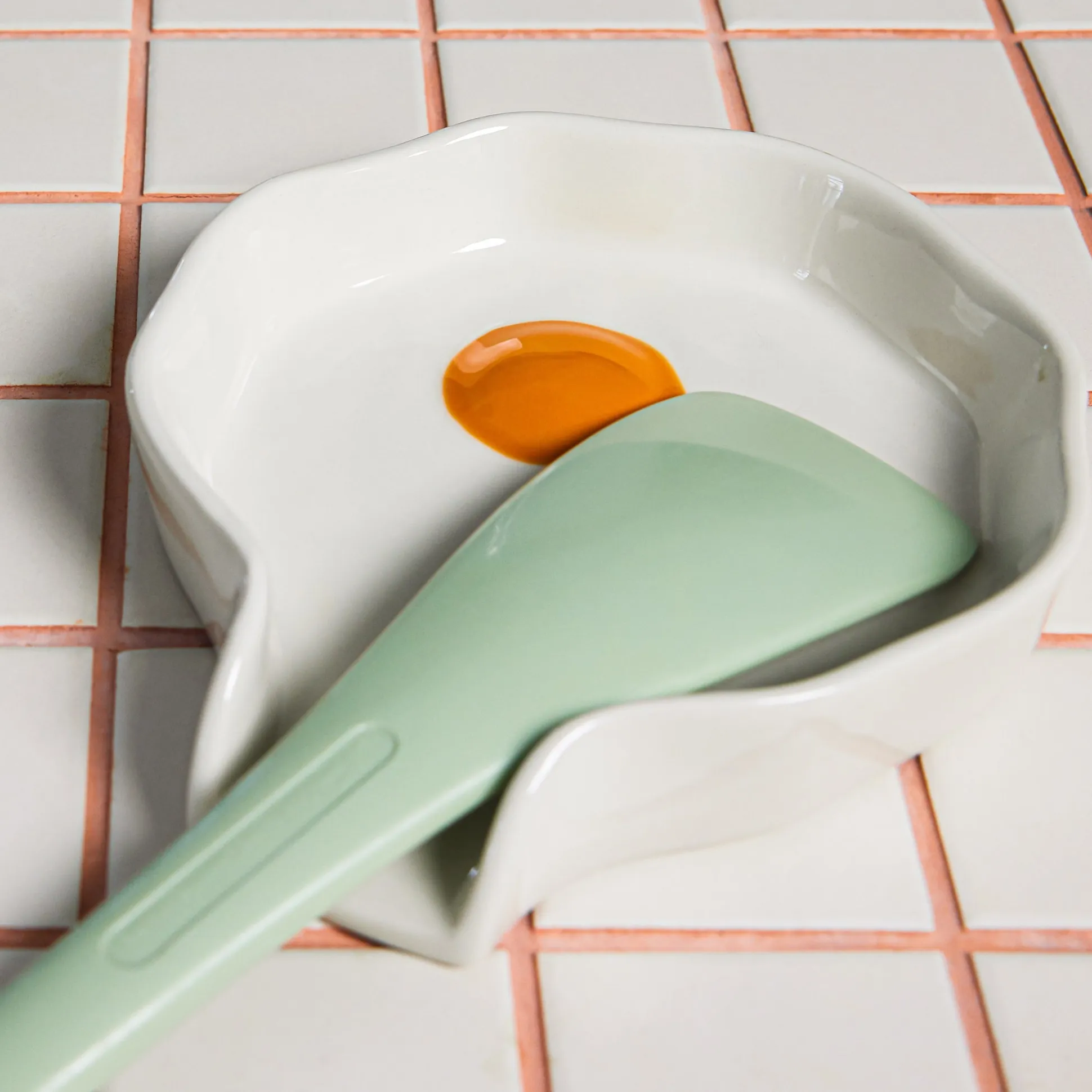 Sunny Side Up Egg Stoneware Spoon Rest