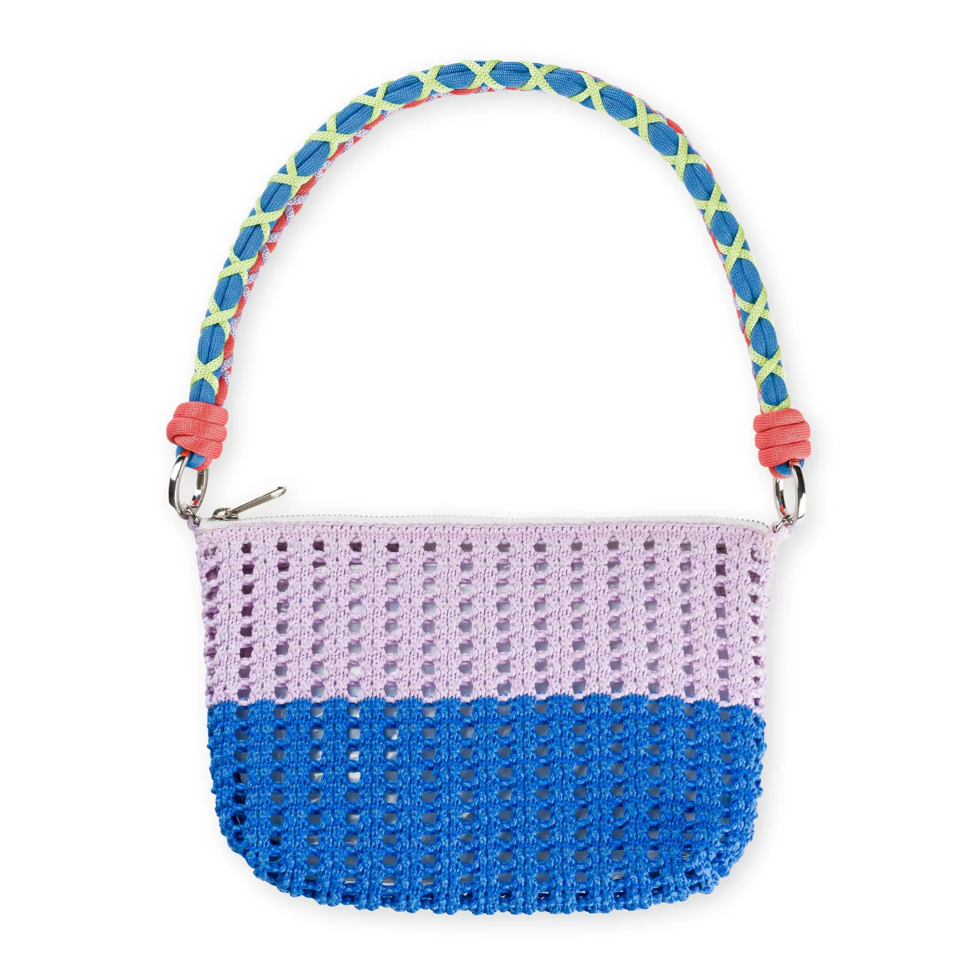 Verloop Striped Raffia Zip Handbag