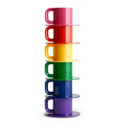 Vignelli Hellerware Max Stacking Cups & Saucers - Set of 6