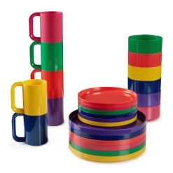 Vignelli Hellerware Rainbow Stacking Dinnerware - Set of 6