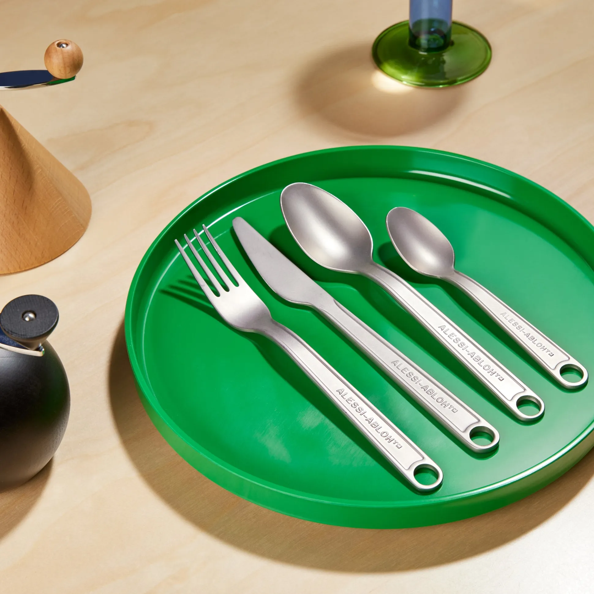 Virgil Abloh Conversational Objects Flatware from Alessi - Set of 4