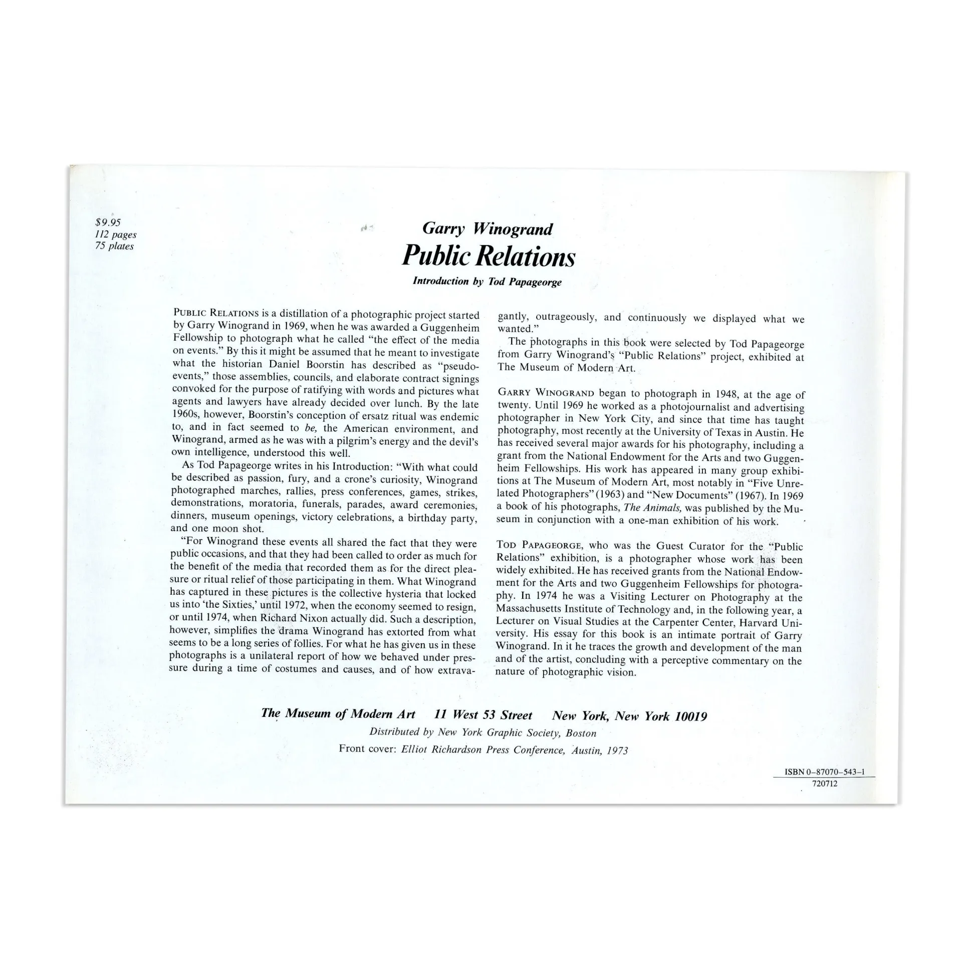 Winogrand Public Relations - Paperback