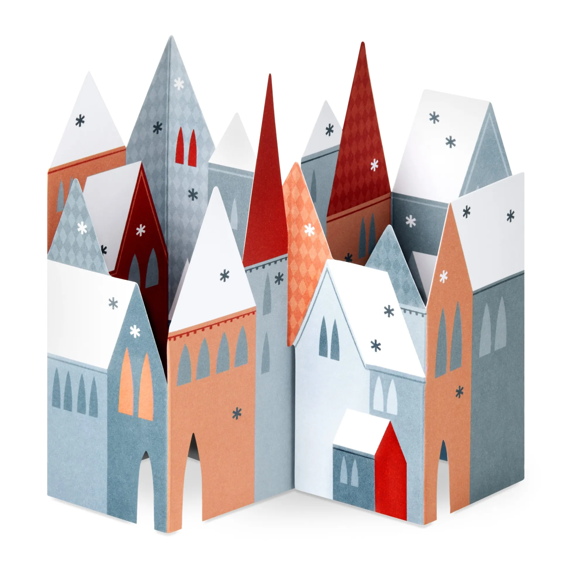 Winter Village Holiday Pop-Up Cards - Set of 8
