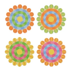 Yinka Ilori Radiant Blooms Recycled Leather Coasters - Set of 4