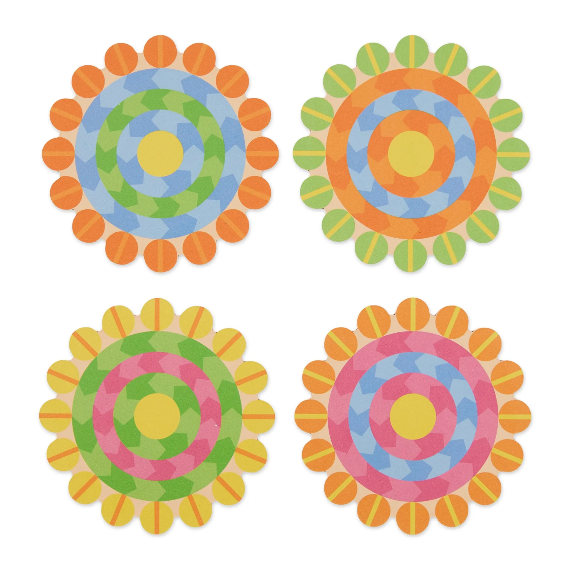 Yinka Ilori Radiant Blooms Recycled Leather Coasters - Set of 4