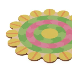 Yinka Ilori Radiant Blooms Recycled Leather Coasters - Set of 4